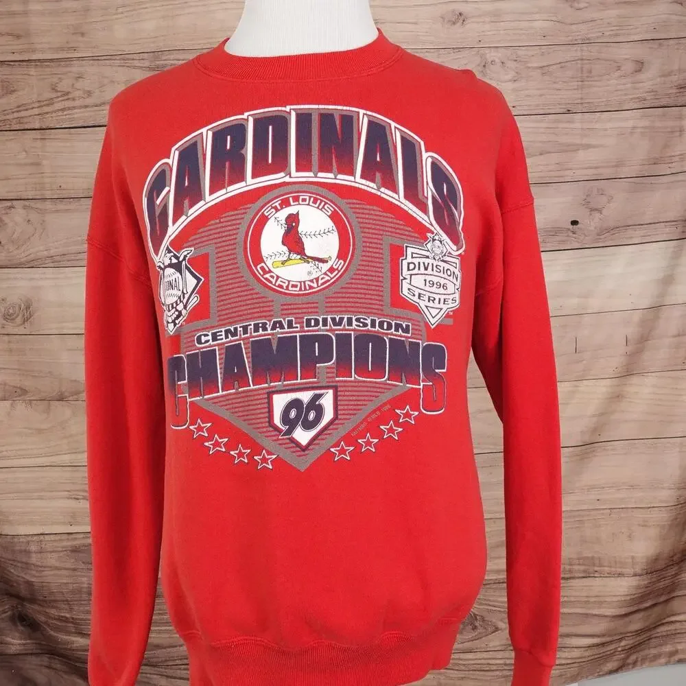 Vintage St. Louis‎ Cardinals Sweatshirt Mens XL 1996 Champions Crewneck Lee USA